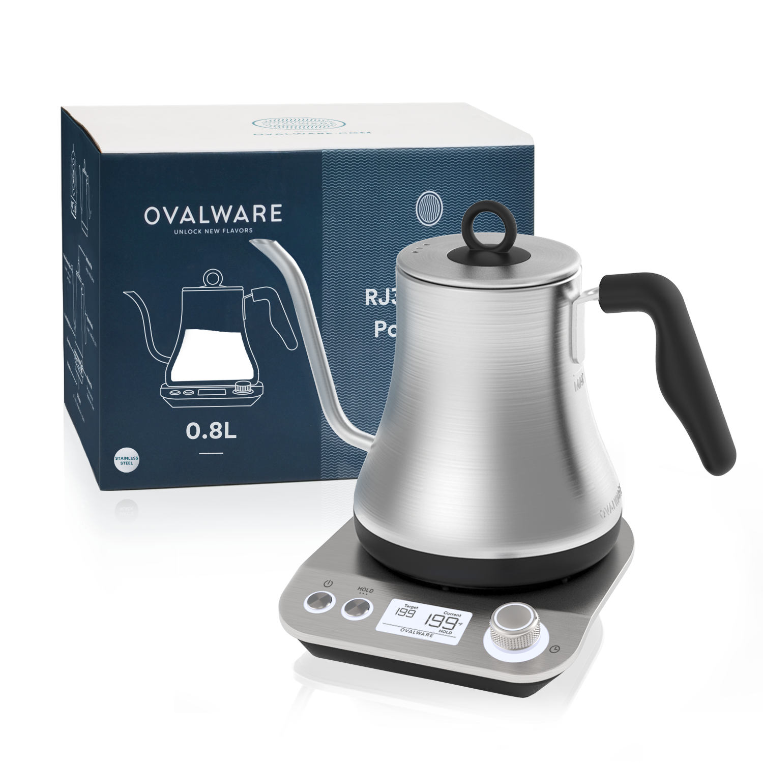 Ovalware - Stainless Steel Electric Pour Over Kettle | Variable Temp Control