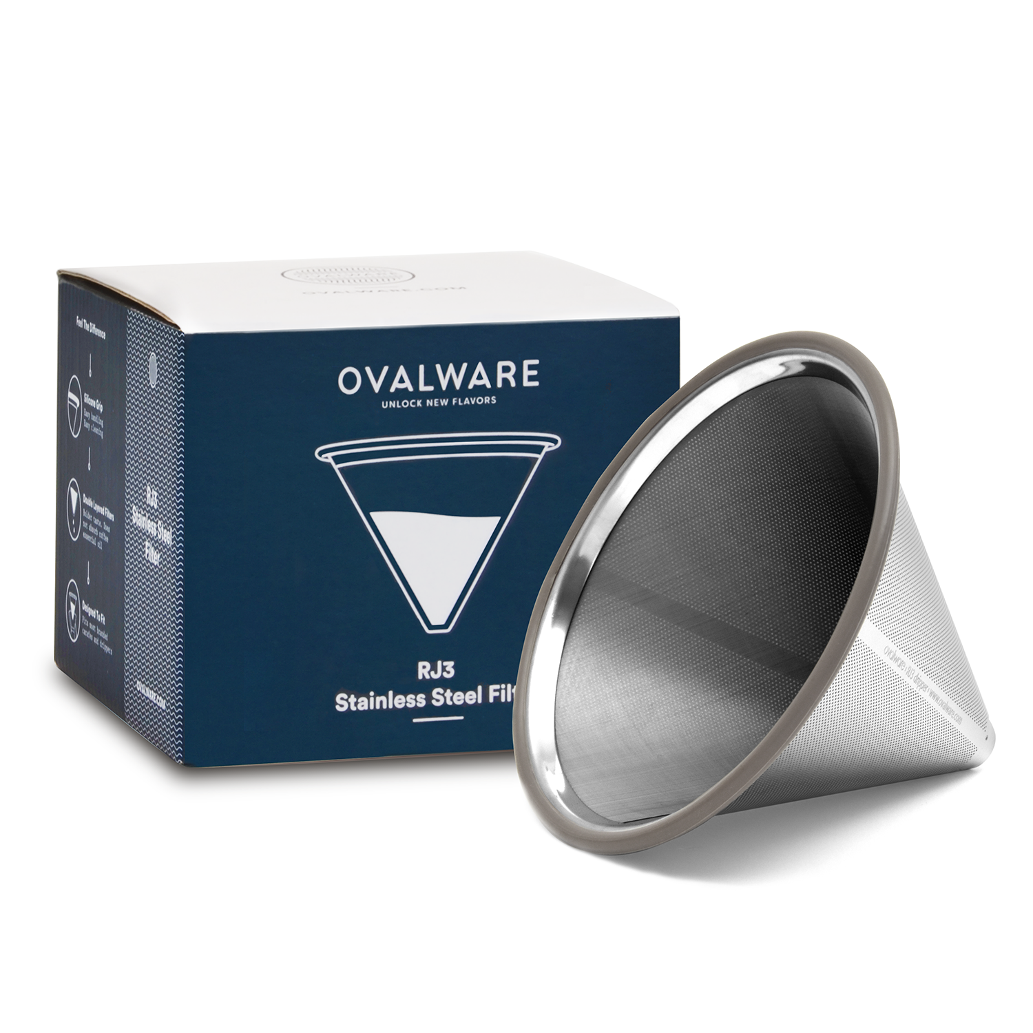 Ovalware - Stainless Steel Coffee Filter | Fits Chemex & Hario