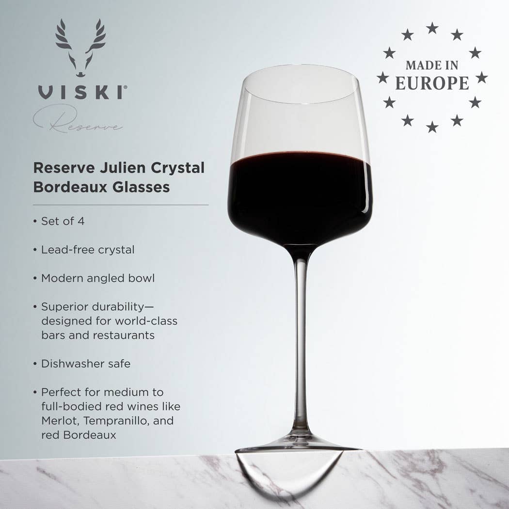 Viski - Reserve Julien Crystal Bordeaux Glasses - Set of 4